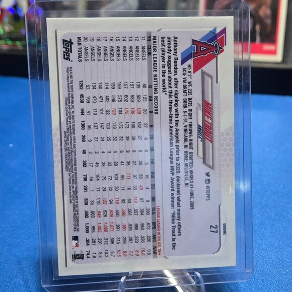 2021 Topps Chrome #27 Mike Trout - Picture 2 of 2